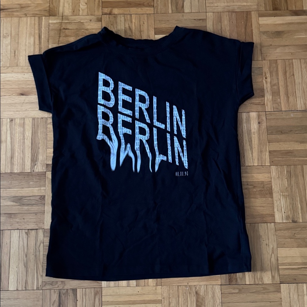 All Saints Black Short Sleeve 'Berlin' Graphic Tee